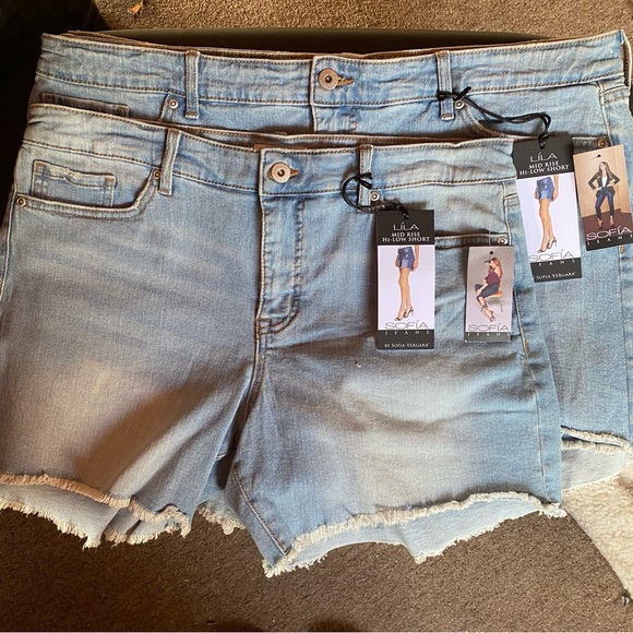☀️ Sofía Jeans By Sofia Vergara, Líla, Mid Rise, Hi-Low, Jean Shorts - Picture 6 of 15